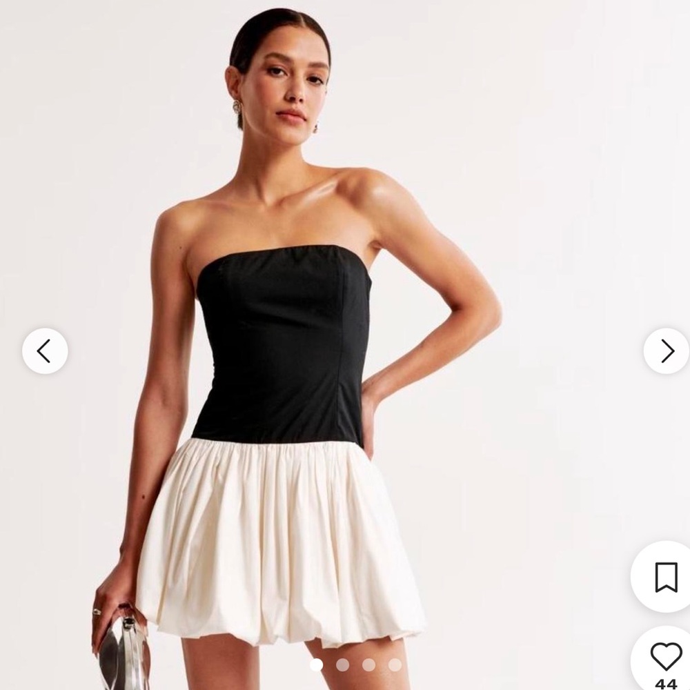 Abercrombie & Fitch Black & White Bubble Mini Dress